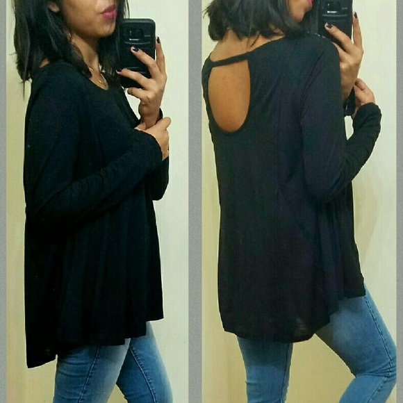 💕LAST ONE💕 BLACK CUTOUT BACK TOP - Picture 2 of 2