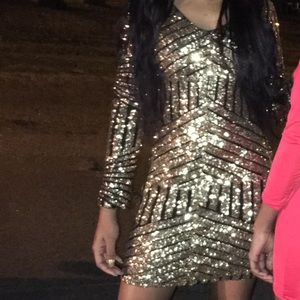 Gold Sequin Dress.