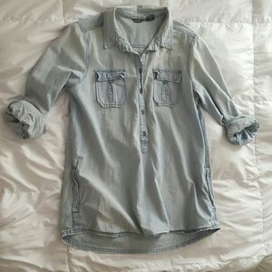 Eddie Bauer chambray tunic top