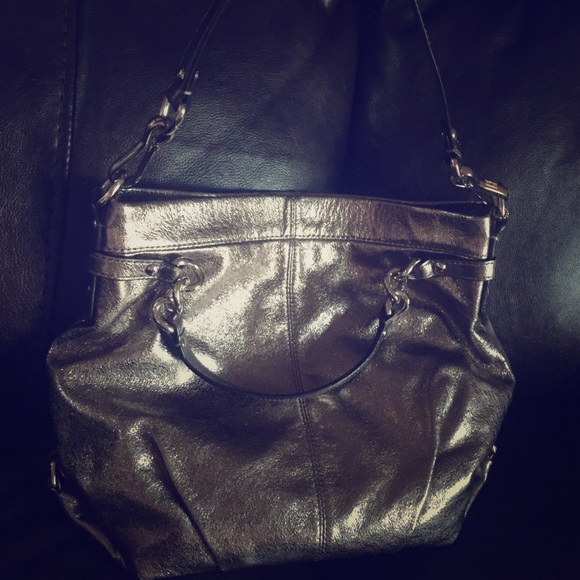 Metallic Coach Satchel - Picture 2 of 6