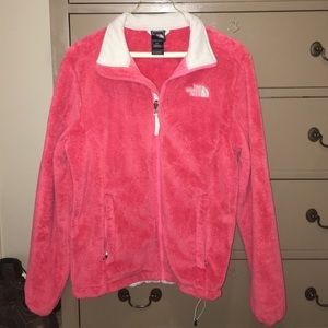 Women's fuzzy NorthFace full-zip jacket