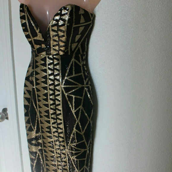 Windsor black and gold dress - Picture 1 of 3