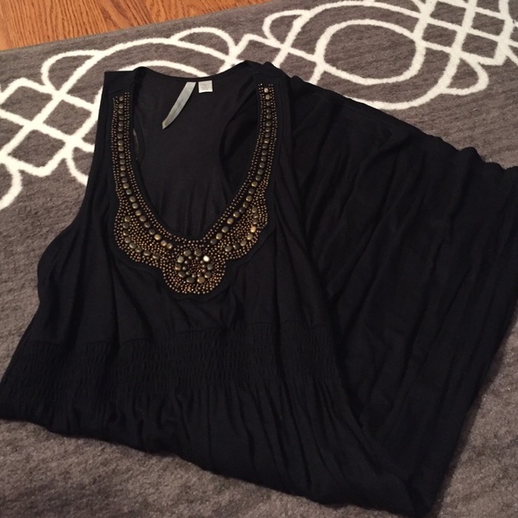 Jersey dress with beading