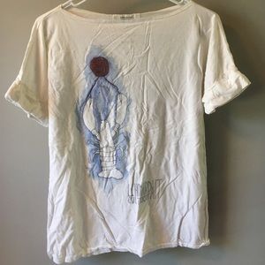 Knitting lobster tee