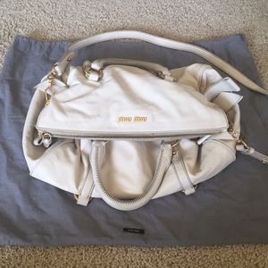Authentic Miu Miu Vitello Lux Large Bow Bag