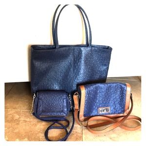 Ostrich Pattern Tote and Purse Set