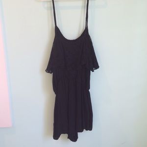 LA Hearts crochet black romper