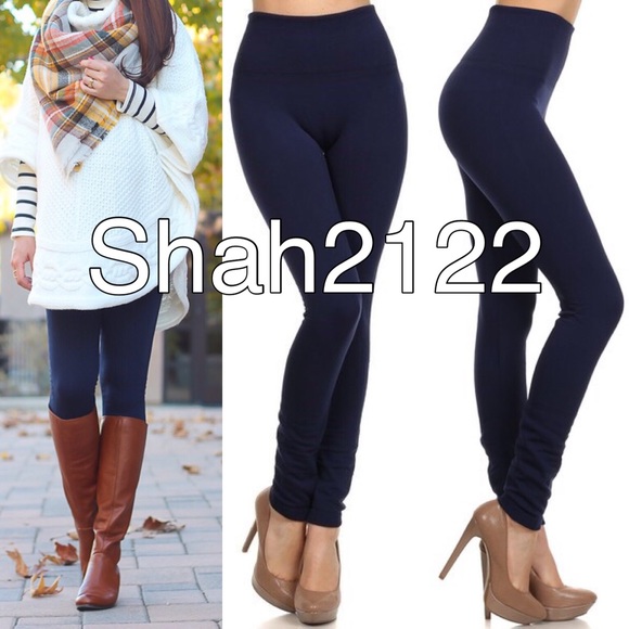 Fleece Lined High Waist Leggings basic black OS - Picture 3 of 4