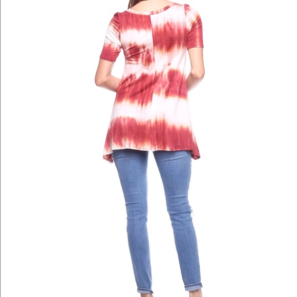Red Tie Dye Tunic - T006 - Picture 3 of 5