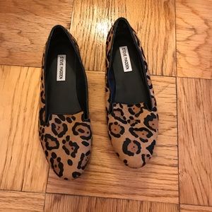 Leopard print, calf haired loafers