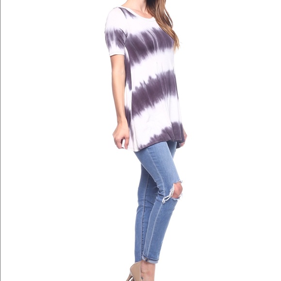 Gray Tie Dye Tunic - T006 - Picture 2 of 5