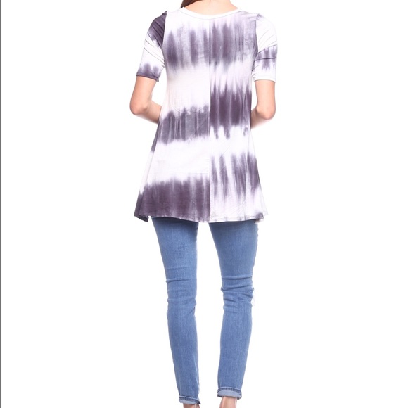 Gray Tie Dye Tunic - T006 - Picture 3 of 5