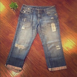Distressed Boyfriend Cropped Jeans size 30