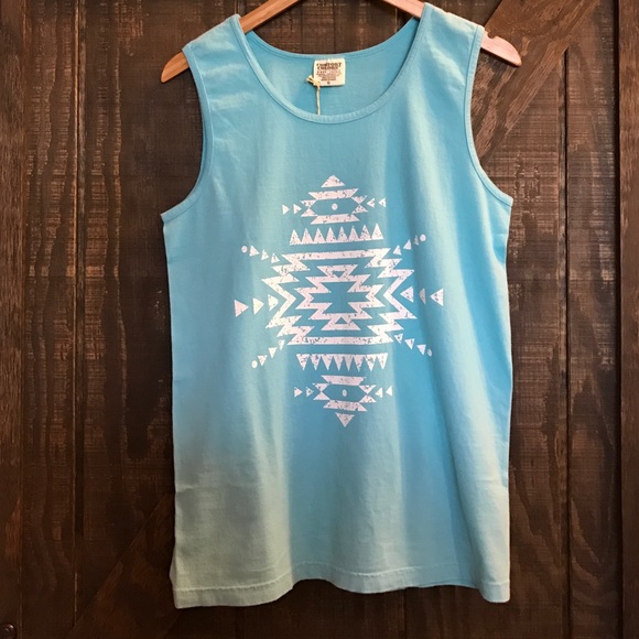 NWT Southern Couture - Blue Aztec Tank (LAST ONE)