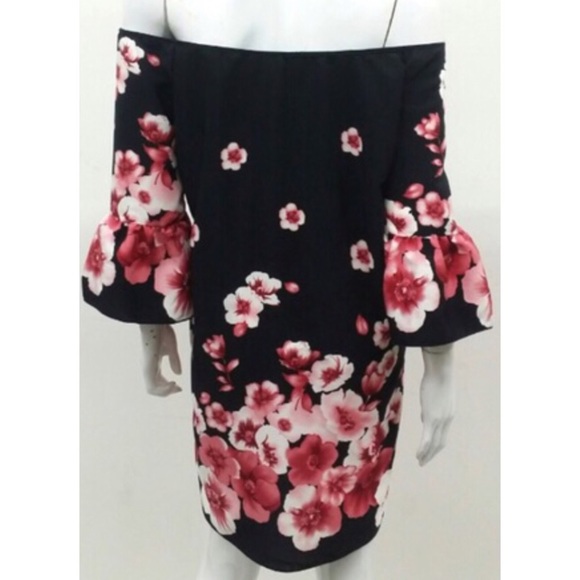 Floral Print off the Shoulder Dress. - Picture 2 of 3