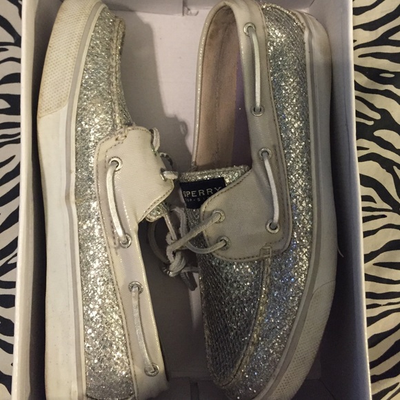 Glitter sperry top sider boat shoe woman's 9 ECU