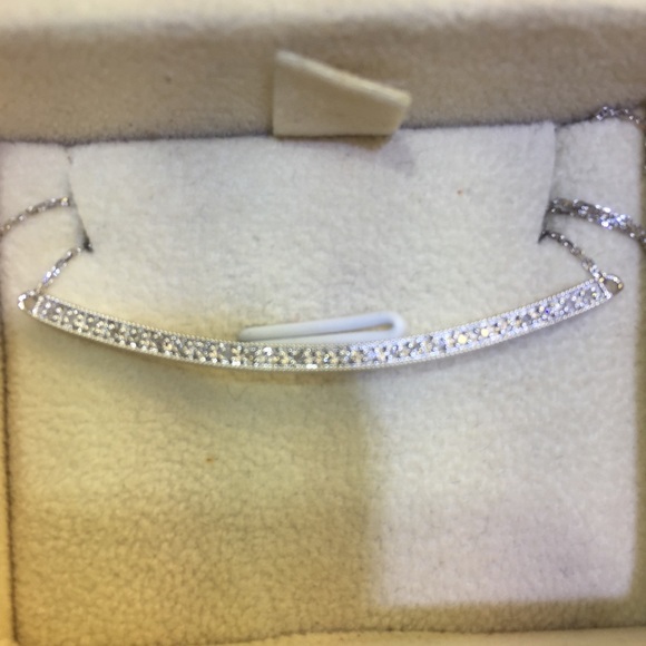14kt gold bar pendent with diamonds - Picture 2 of 3