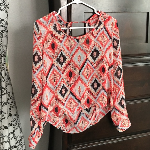 Fun Liberty Love Long sleeve Aztec Design Blouse