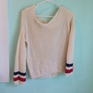 Brandy Melville red & blue stripe sweater