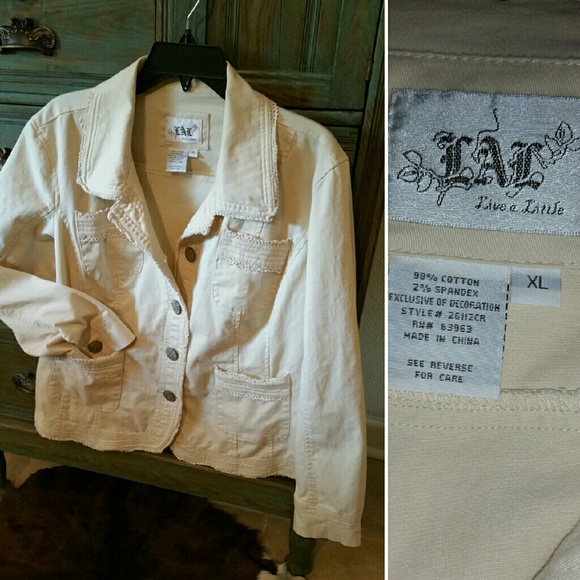 Button up with lace detail jean like Jacket