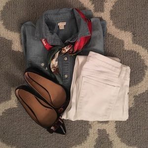 J.Crew Factory white skinny jeans