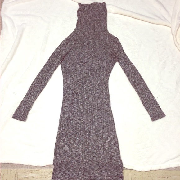 Turtle neck heather gray dress
