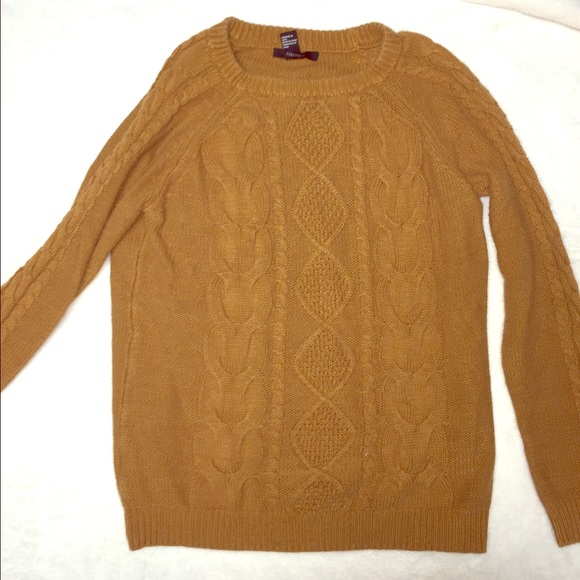 Dark gold cable knit sweater
