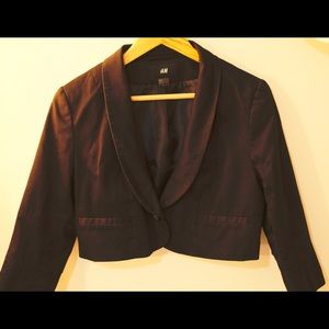 H&M cropped tuxedo jacket