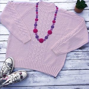 Vintage Knitted Soft Pink Girly Sweater