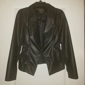 Faux Leather Blazer