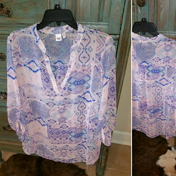 Aztec Navajo Western style Tunic Top shirt