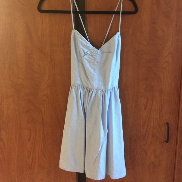 American apparel blue dress with cross back