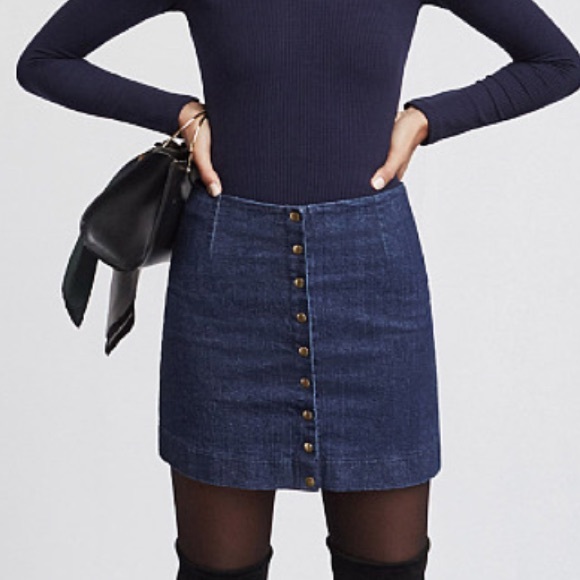 Denim Button Up Skirt