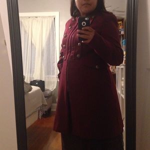 Burgundy coat
