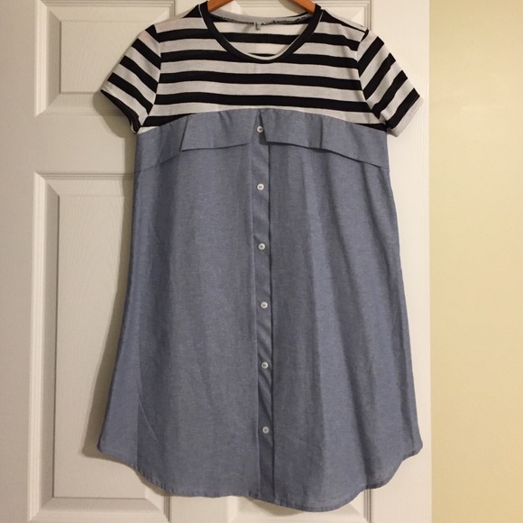 Faux Button Down Dress