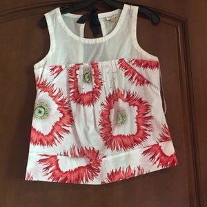 White floral tank top blouse