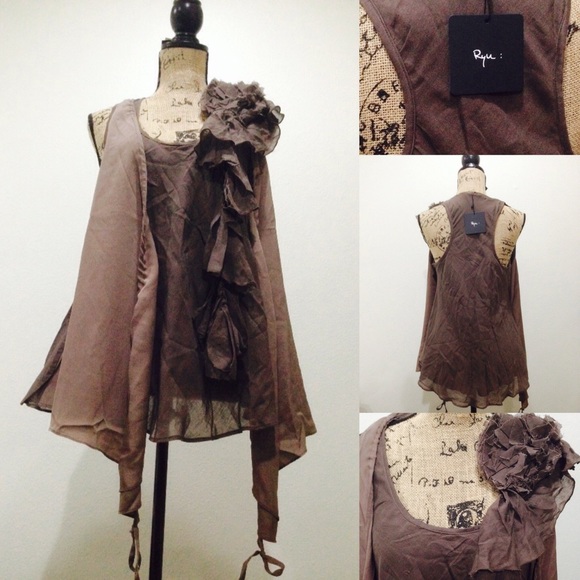 Anthropologie Ryu Brown Cheeky Top