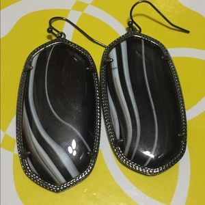 Black Banded Agate Danielle Earrings