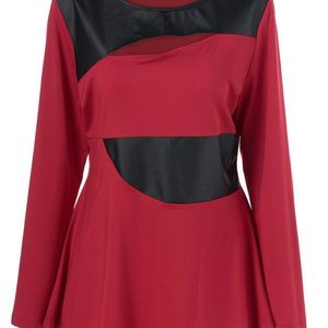 Plus Size Long Sleeve Peplum