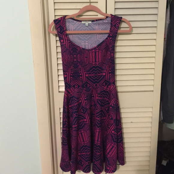xs purple and pink aztec dress