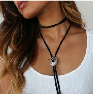 ✨Double Geometric Bolo Tie Choker