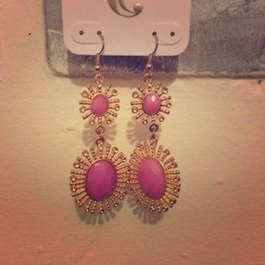 Purple and gold earrings