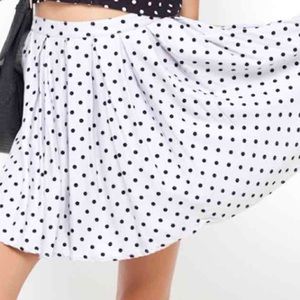 Black and white polka dot midi skirt