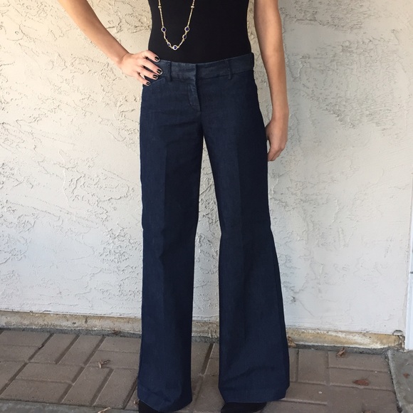 Express Pants - Express Navy Blue Wide Leg Dress Slacks Trousers