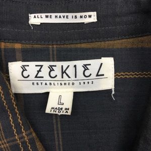 Ezekiel Shirts - Ezekiel Dark Grey and Yellow Plaid Button Up Ezekiel Shirts - Ezekiel Dark Grey and Yellow Plaid Button Up