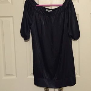 Black silk mini dress