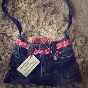 Upcycled Yes jean girls handbag nwt