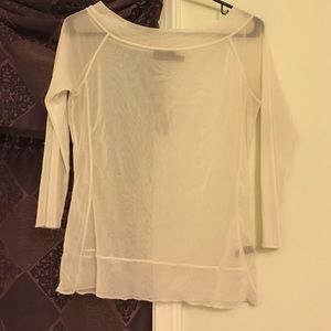See through white nylon shirt