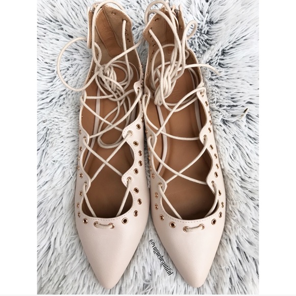 Charlotte Russe Shoes - NWOT Charlotte Russe Pippa Lace Up Flats