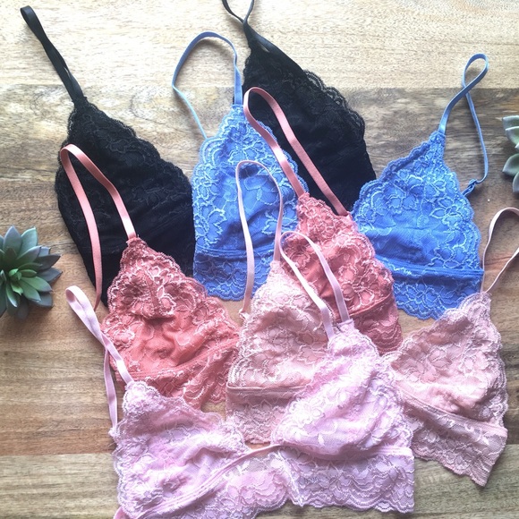 Blush Triangle Lace Bralette